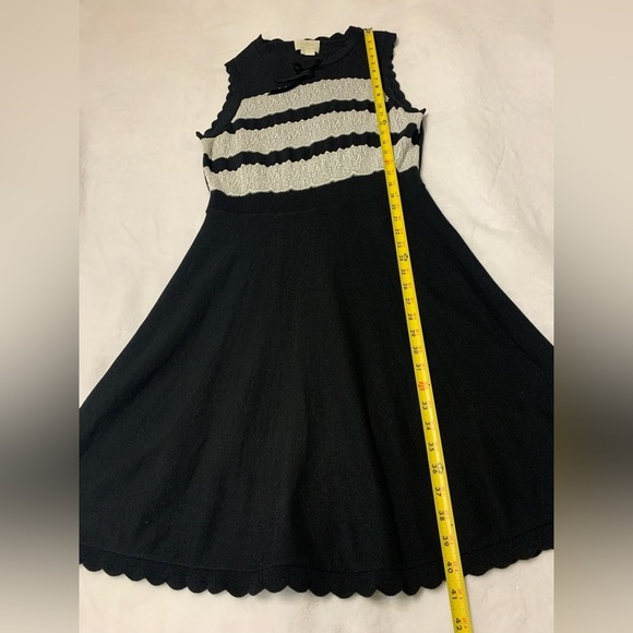 Kate Spade New York Jacquard Sleeveless Sweater Dress Black Beige Size L - Picture 7 of 8